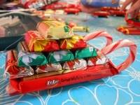 Traîneaux du Père Noël en friandises