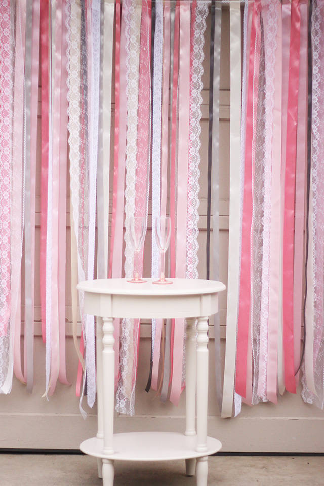 Toile de fond romantique en rubans et dentelle