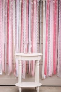 Toile de fond romantique en rubans et dentelle