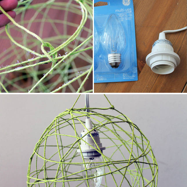Suspension luminaire en laine