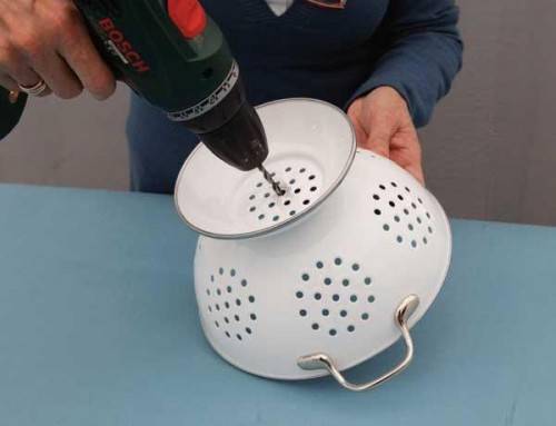 Transformer une passoire en lampe de cuisine