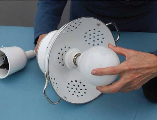 Transformer une passoire en lampe de cuisine