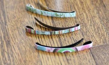Barrettes à cheveux relookées avec du papier scrapbooking