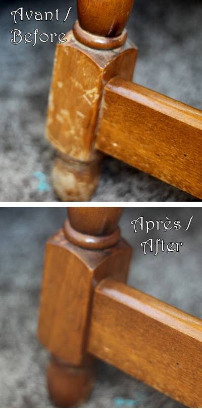 Réparer les égratignures sur un meuble en bois