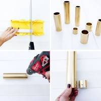 Serre-livres doré avec des tubes en PVC