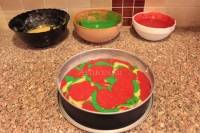 Gâteau de fête rouge et vert