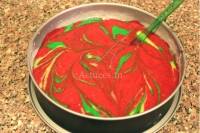 Gâteau de fête rouge et vert