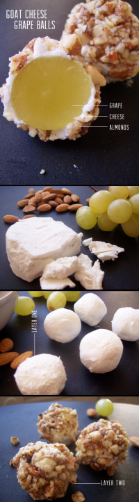 Boules aux raisins et fromage de chèvre frais