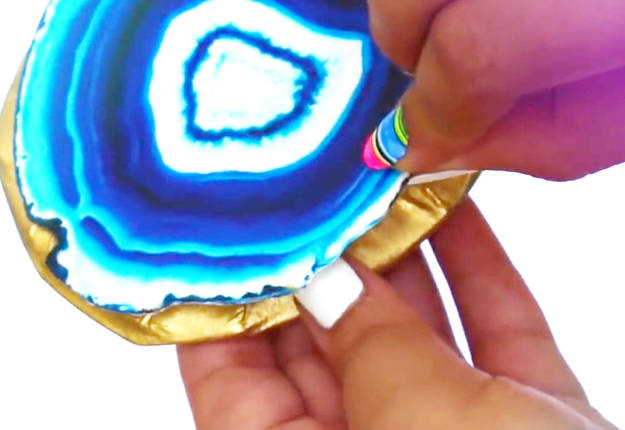 Dessous de verre imitation agate