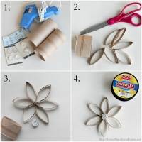 Fleur étoile en rouleaux de papier toilette
