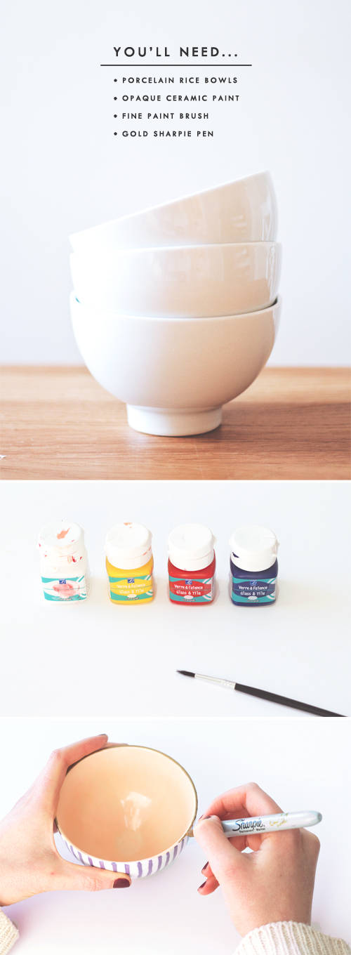 Personnaliser des bols en porcelaine avec de la peinture