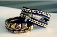 Bracelet de rockeuse avec une fermeture éclair