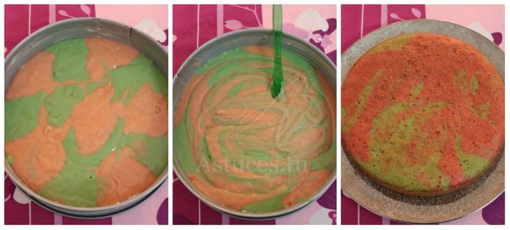 Gâteau rose et vert