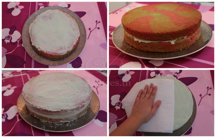Gâteau rose et vert