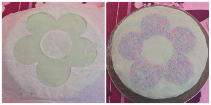 Gâteau rose et vert