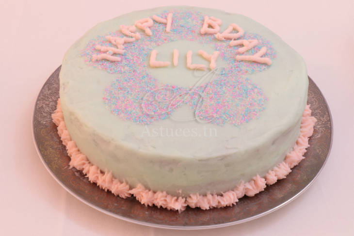 Gâteau rose et vert