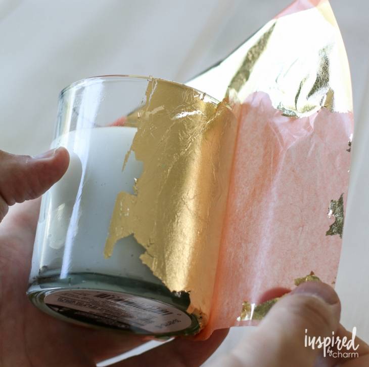 Photophores décorés à la feuille d'or