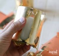 Photophores décorés à la feuille d'or