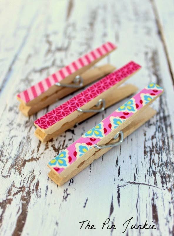 Magnets porte mémo avec pinces à linge et ruban adhésif Washi