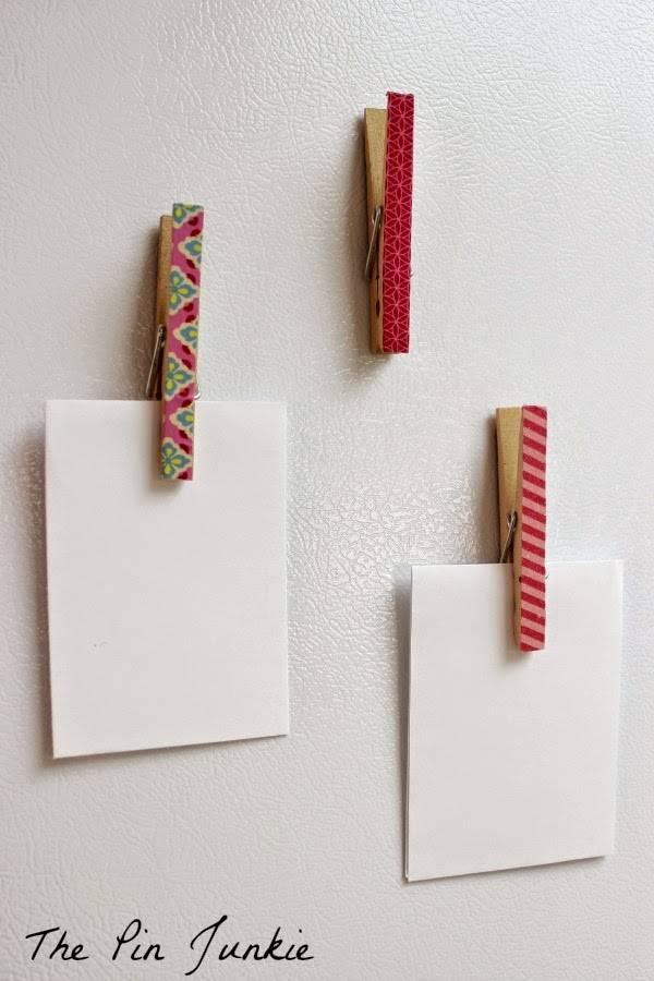 Magnets porte mémo avec pinces à linge et ruban adhésif Washi