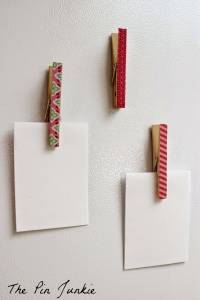 Magnets porte mémo avec pinces à linge et ruban adhésif Washi