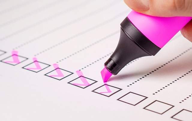 cocher une check-list de tâche à faire
