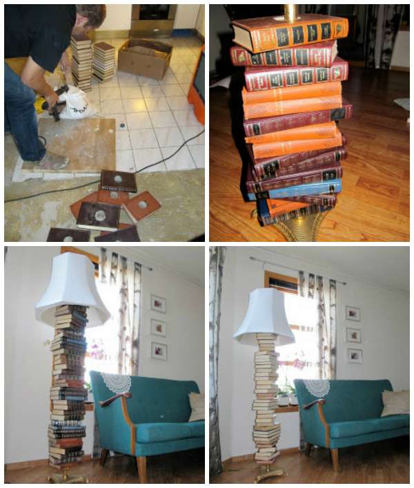 Une lampe de plancher avec des livres