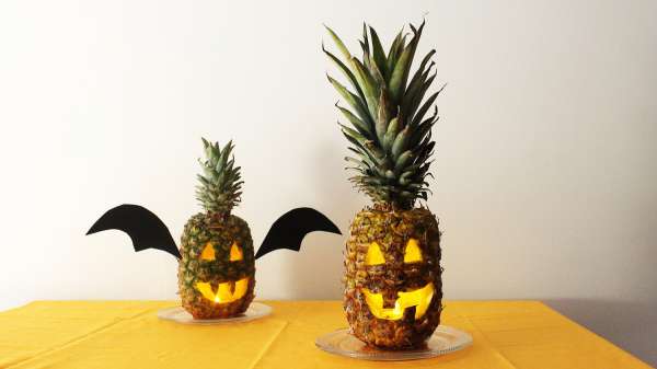 Lanterne d'Halloween avec un ananas