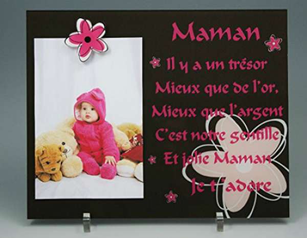 Un cadre photo avec un poème pour la plus gentille des mamans