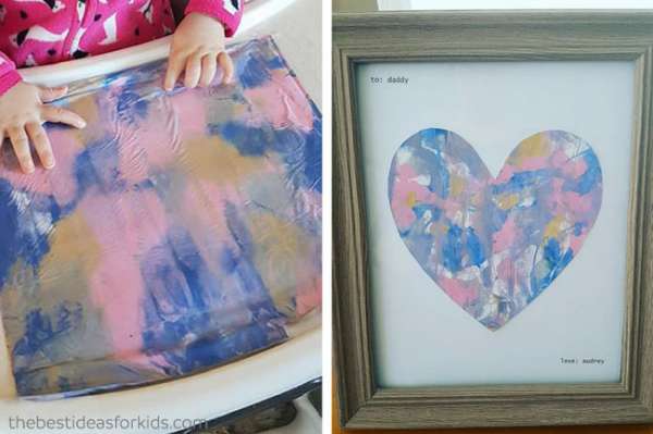 Peinture propre en forme de cœur à offrir à maman