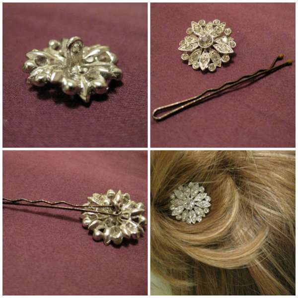 Accessoire cheveux avec un bouton