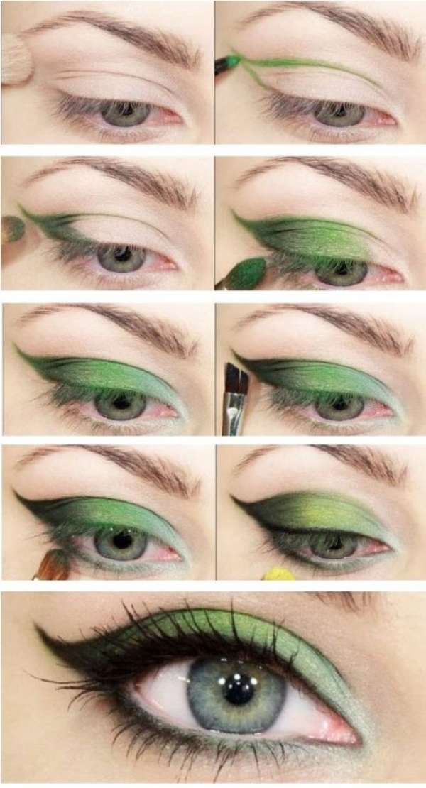 Maquillage vert chlorophylle