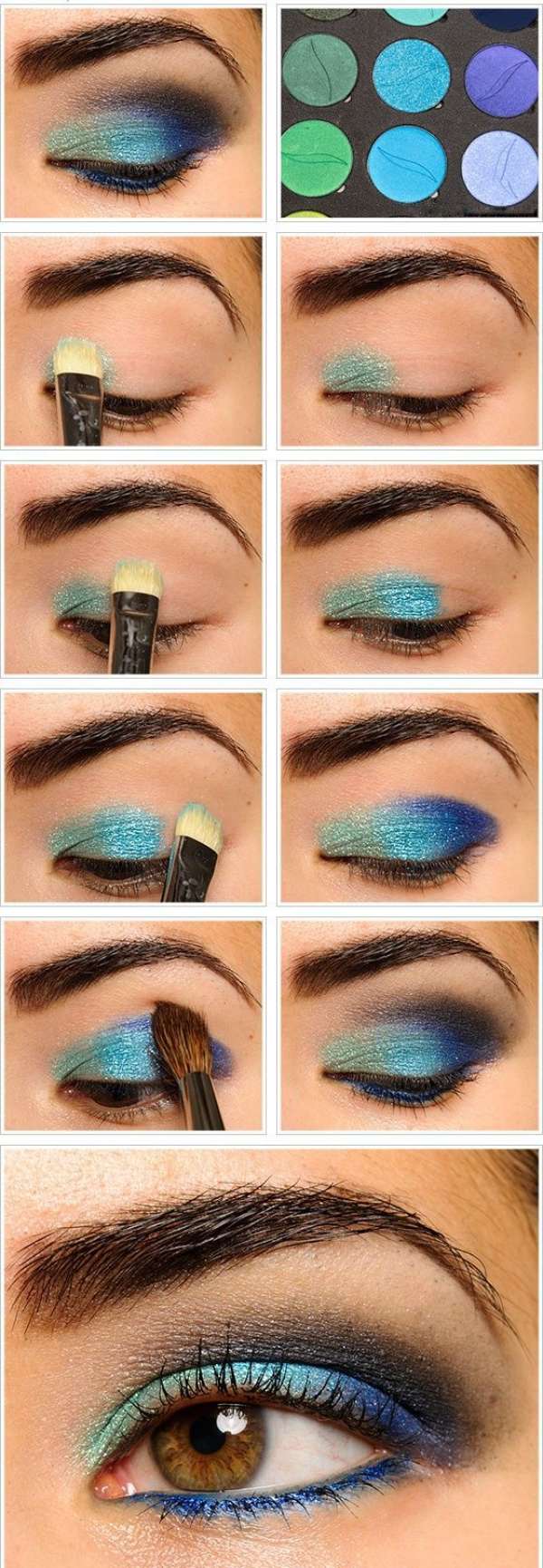 Maquillage bleu pailleté