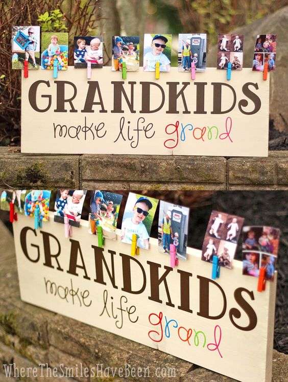 Porte-photos mural fait maison pour la meilleure des grands-mères