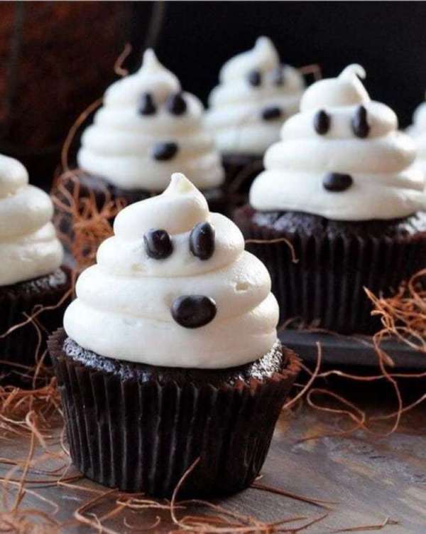 Cupcakes fantômes parfaits pour Halloween