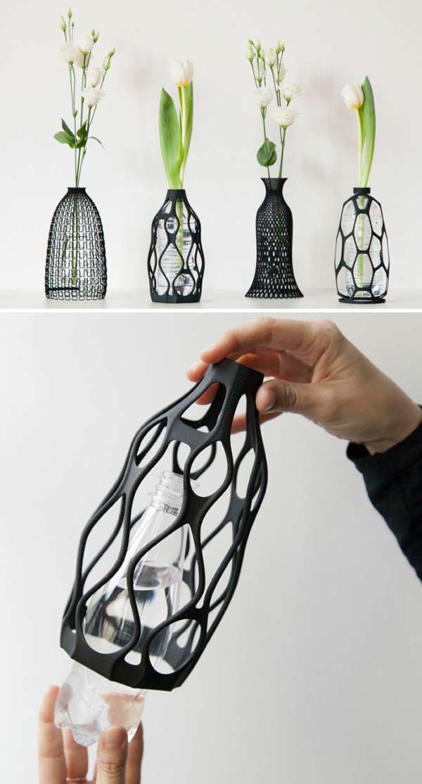 Des vases au design peu commun qui permettent de recycler les bouteilles en plastique