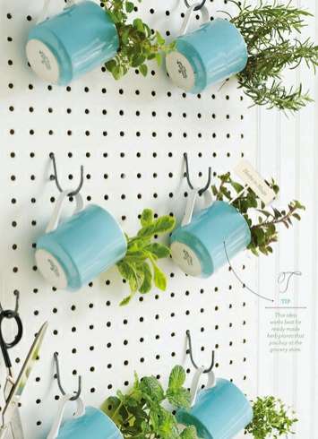 Utilisez des mugs pour planter vos herbes aromatiques