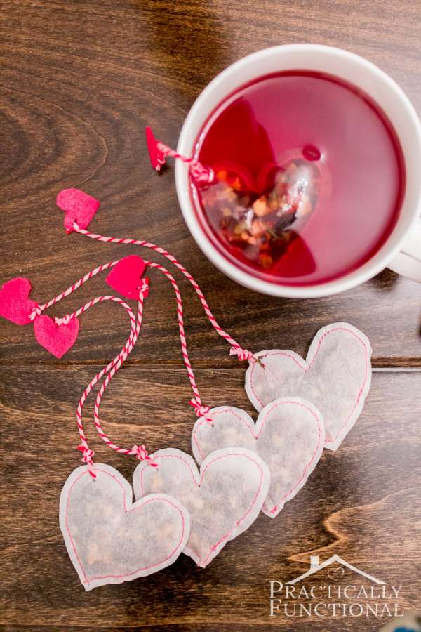 Sachets de thé en forme de coeur