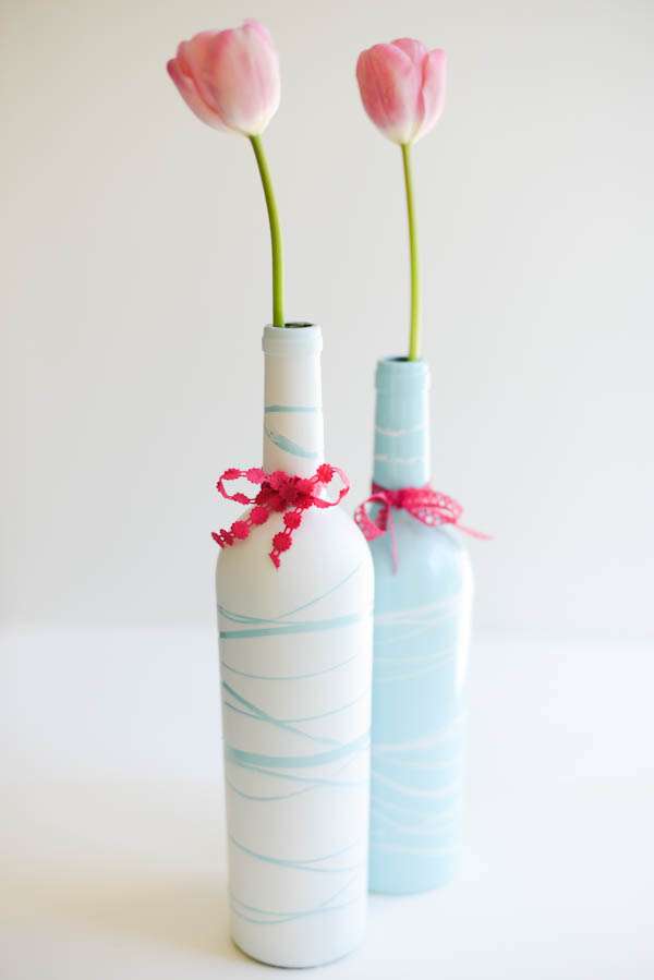 Décorez vos bouteilles pour en faire de beaux vases