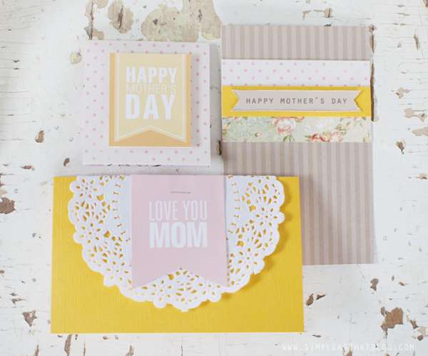 Des cartes de vœux sympas en utilisant des papiers à motif pour la fête des mères