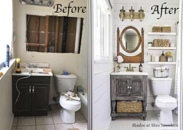 Une salle de bain vintage