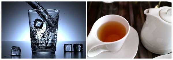Buvez de l'eau et du thé vert