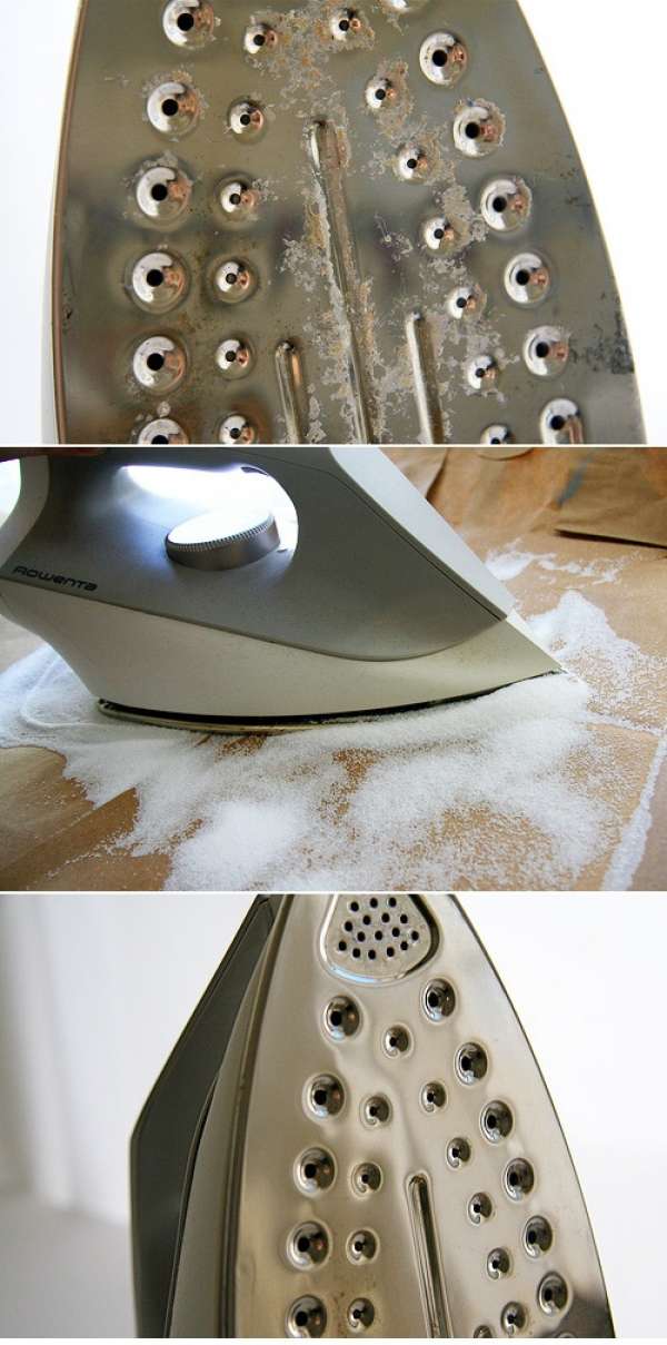 Utiliser le sel pour nettoyer la semelle du fer à repasser