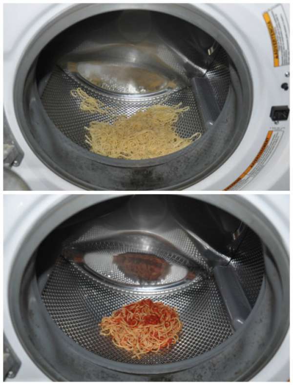 Je ne savais pas qu'il était possible de faire cuire des pâtes dans la machine à laver