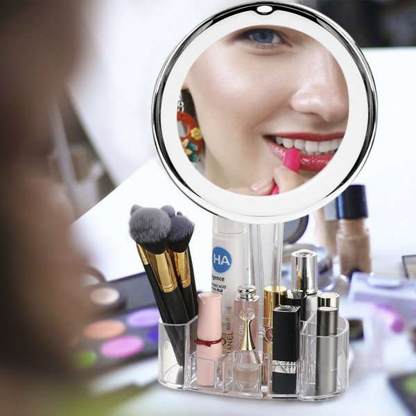 Miroir de maquillage grossissant avec lumière LED pour un maquillage zéro défauts