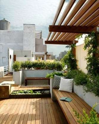 Jardin moderne sur le toit pour s'évader