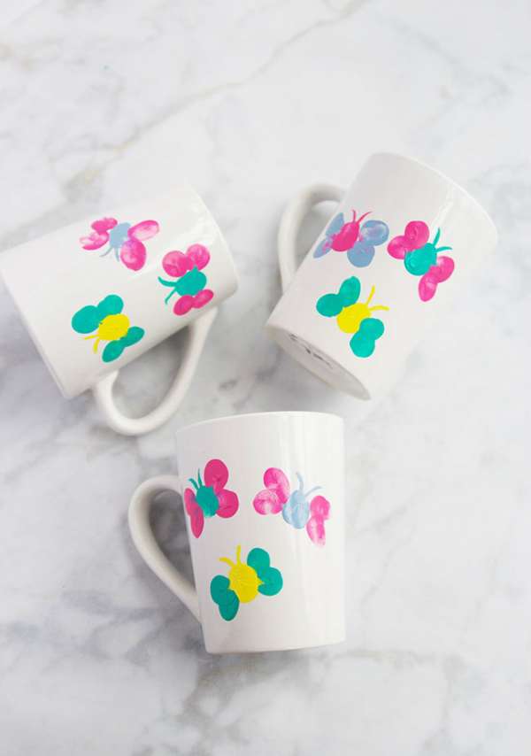 Mugs décorés en empreintes