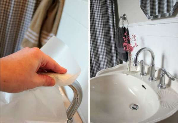Du papier sulfurisé pour faire briller vos robinets