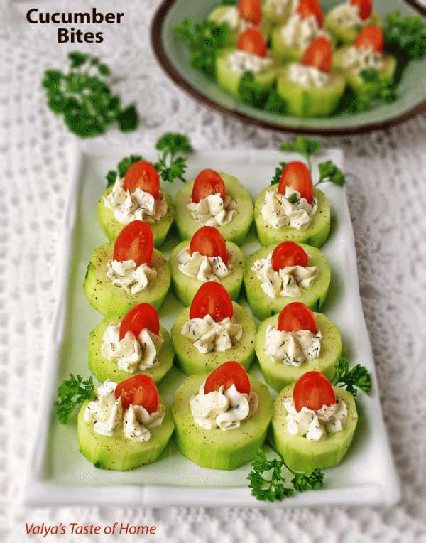 Amuse-geules de concombre au fromage blanc