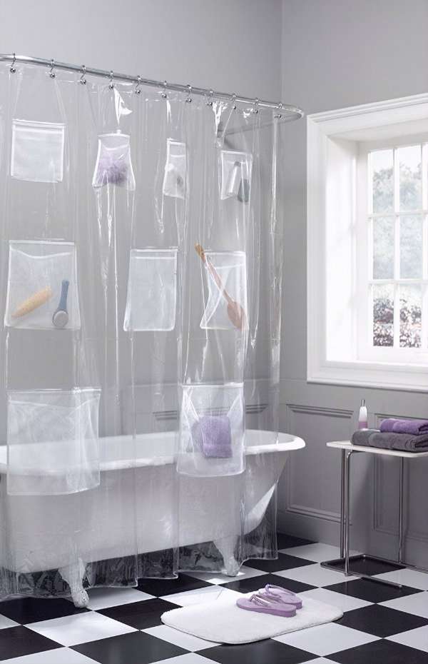 Rideau de douche transparent beau et fonctionnel